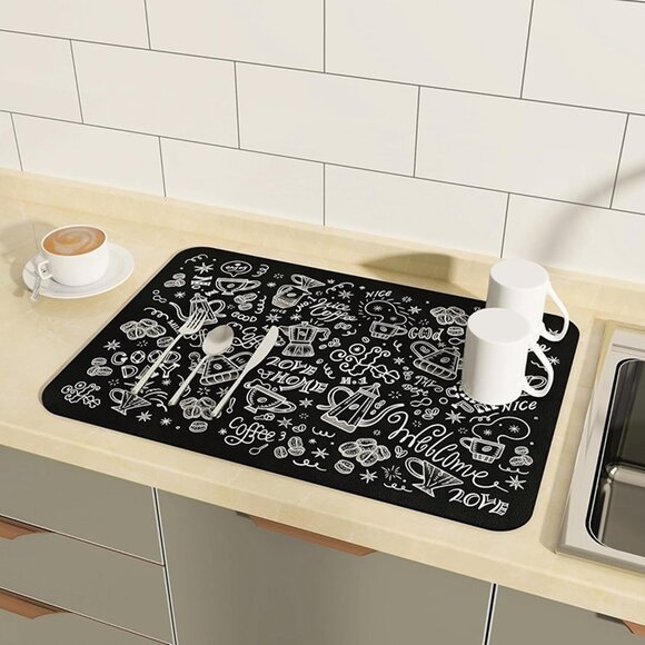 NEW Coffee Mat, Hide Stain Coffee Bar Mat for Countertop - Picture 1 of 8